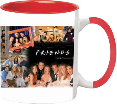 

Ashvah Friends 1393 Ceramic Mug(350 ml), Red