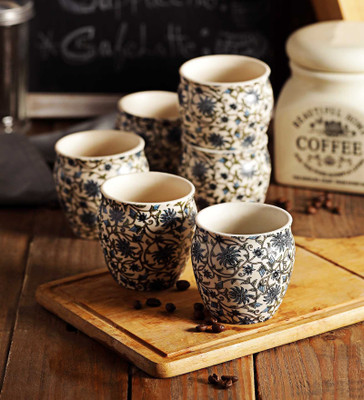 

Miah Décor Khullar Decal Ceramic Mug(190 ml, Pack of 6), Multicolor