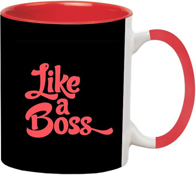 

Ashvah Like A Boss Ceramic Mug(350 ml), Red