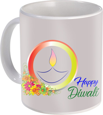 

SKY TRENDS Gift For Diwali Ceramic Coffee St-46 Ceramic Mug(350 ml), Multicolor
