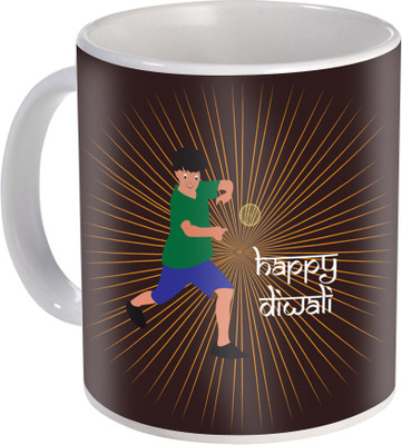 

SKY TRENDS Gift For Diwali Ceramic Coffee St-29 Ceramic Mug(350 ml), Multicolor
