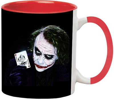 

Ashvah Joker 1426 Ceramic Mug(350 ml), Red