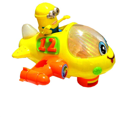 

TALKING GANESHA Minion on a plane musical toy with dazzling lights & music toy for kids(Multicolor)