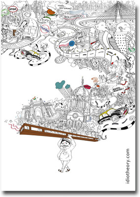 

MUMBAI WHITE POSTER Paper Print(18 inch X 12 inch)