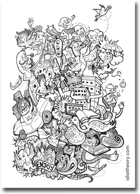 

FUN WORLD DOODLE POSTER Paper Print(18 inch X 12 inch)