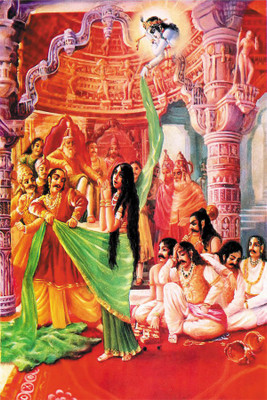 

lord krishna and draupadi. Poster Paper Print(18 inch X 12 inch, Rolled)