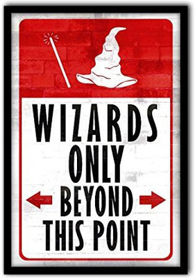 

Official "Harry Potter" - Wizards Only , Wall Decor - Home & Office Poster Print Art [ With Frame ] Photographic Paper(18 inch X 12 inch, Framed)