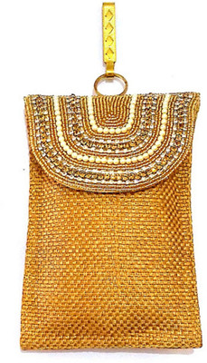 

Must Visit New Attractive Diamond & Pearls Golden Mobile Pouch Pouch(Gold)