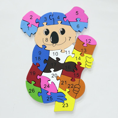

Hnt Kids wooden take apart kuala bear puzzle with alphabet and numbers and suggestive picture(27 Pieces)