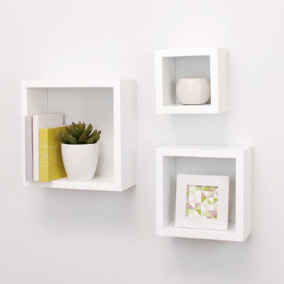 

Onlineshoppee Square Nesting MDF Wall Shelf(Number of Shelves - 3, White)