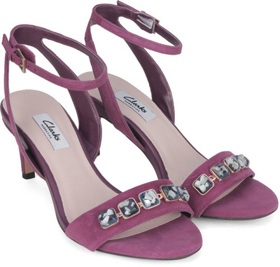 

Clarks Women Plum Suede Heels