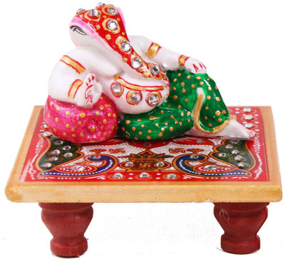 

Creativity Centre Lord Resting Ganehsa N Chowki Decorative Showpiece - 6 cm(Marble, Multicolor)