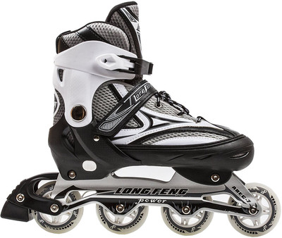 

L'AVENIR Longfeng Adjustable Shoes (LARGE) In-line Skates - Size 6-8 UK(Grey, Black)