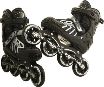 

L'AVENIR Adjustable Shoes (MEDIUM) In-line Skates - Size 3.5-5.5 UK(Grey, Black)