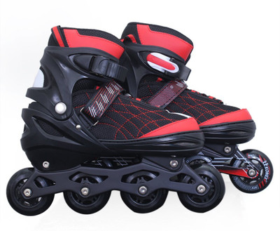 

L'AVENIR Konex Adjustable Shoes (LARGE) In-line Skates - Size 6-8 UK(Red, Black)