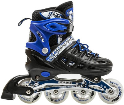 

L'AVENIR Longfeng Adjustable Shoes (MEDIUM) In-line Skates - Size 3.5-5.5 UK(Blue, Black)
