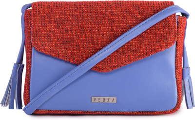 

Veuza Women Casual Blue, Red Leatherette Sling Bag