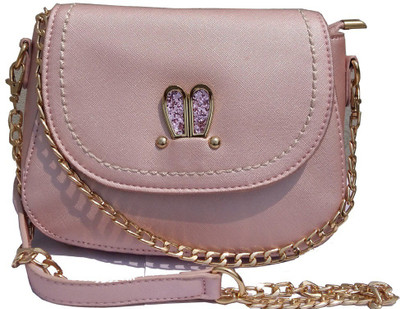

SURMOUNT Girls Evening/Party Pink Leatherette Sling Bag