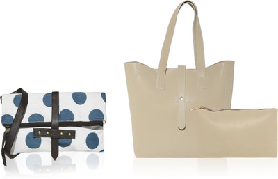 

Kleio Women Casual Beige, White Canvas, PU Tote