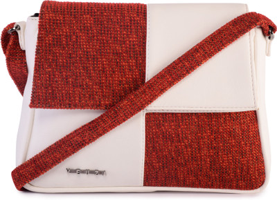 

Veuza Women Casual Red, White Leatherette Sling Bag