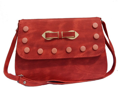 

SURMOUNT Girls Casual Red Leatherette Sling Bag