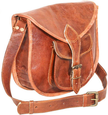 

iHandikart Girls Formal Brown Genuine Leather Sling Bag