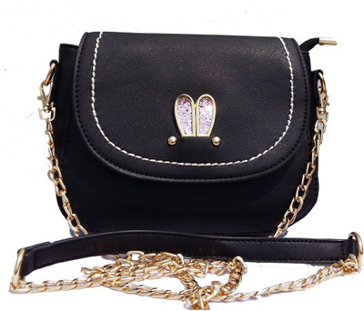 

surmount Girls Evening/Party Black Leatherette Sling Bag