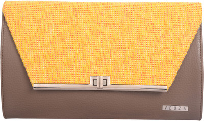 

Veuza Women Casual Yellow Leatherette Clutch