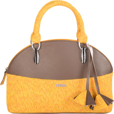 

Veuza Women Casual Yellow, Beige Leatherette Hand-held Bag, Beige;yellow