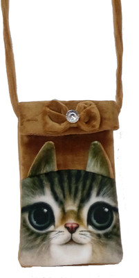 

kd collections Girls Casual Brown Velvet Sling Bag