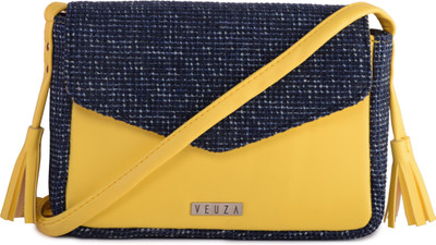 

Veuza Women Casual Yellow, Blue Leatherette Sling Bag, Blue;yellow