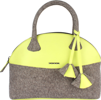 

Veuza Women Casual Grey, Yellow Leatherette Hand-held Bag