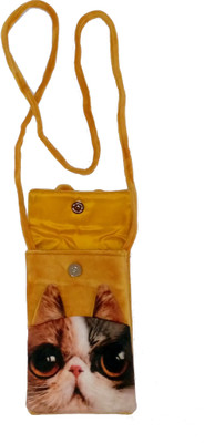 

kd collections Girls Casual Yellow Velvet Sling Bag