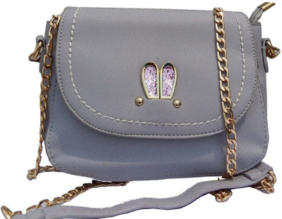 

SURMOUNT Girls Evening/Party Grey PU Sling Bag