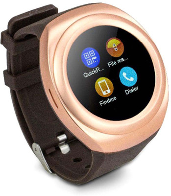 

ESTAR Presenting Bluetooth Smartwatch with Sim- Card Support Compatible with Iphon.e Gold Smartwatch(Brown Strap Free Size)