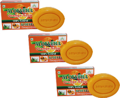 

AryanShakti Aloevera Orange Soap | 100% natural(225 g, Pack of 3)