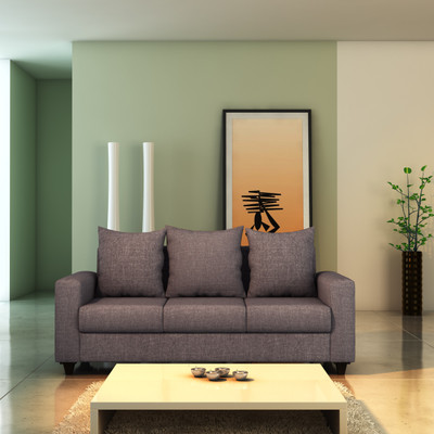 

Furnicity Fabric 3 Seater Sofa(Finish Color - Brown)