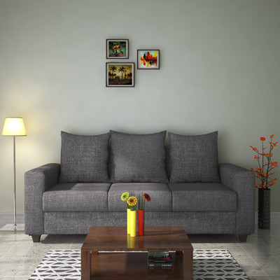 

Furnicity Fabric 3 Seater Sofa(Finish Color - Grey)
