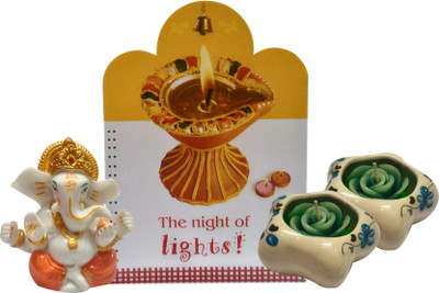 

Natali Traders Greeting Card, Showpiece, Candle Gift Set