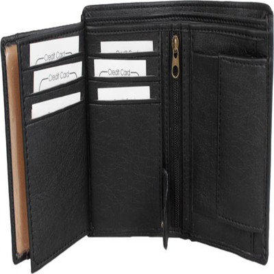 

REHBAR Men Black Artificial Leather Card Holder(12 Card Slots)