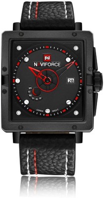 Naviforce 9065 Sport Dive Leather Quartz Wrist Watch  - For Men   Watches  (Naviforce)