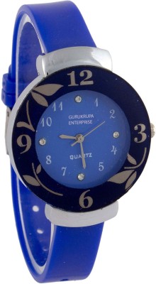 GURUKRUPA ENTERPRISE Women Blue Flower Fency Design Analog Watch Watch  - For Women   Watches  (GURUKRUPA ENTERPRISE)