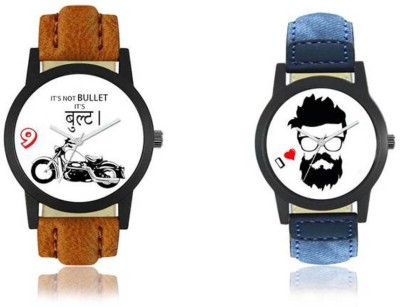 FASHION POOL FOXTER BROWN & BLUE MEN'S SPECIAL DIAL BULLET & BEARD DESIGN FESTIVAL SPECIAL FAST RUNNING WATCHES Watch  - For Boys   Watches  (FASHION POOL)