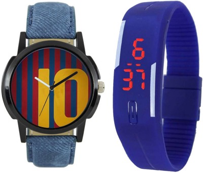 CM Kids Watch Combo With Premium And Sporty Look LR 0010_Blue Led Watch  - For Boys   Watches  (CM)