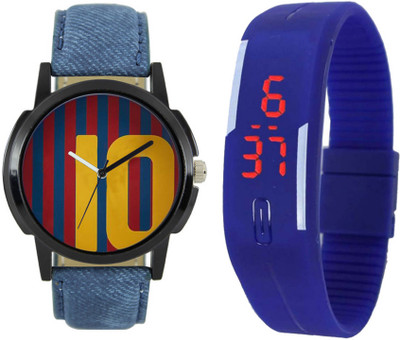 

CM Kids Watch Combo With Premium And Sporty Look LR 0010_Blue Led Watch - For Boys