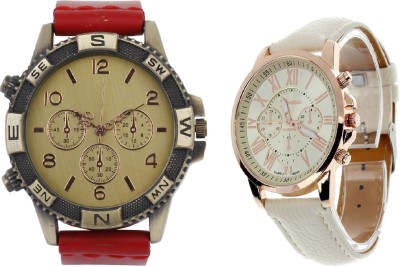 COSMIC RED DIRECTION MEN WATCH WITH GENEVA PLATINUM PARTY WEAR Watch  - For Couple   Watches  (COSMIC)