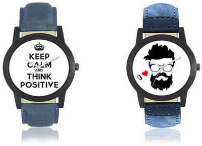 View FASHION POOL FOXTER KEEP A CALM & BEARD SPECIAL WITH BLUE STRAP LEATHER WATCH BLUE & WHITE SPECIAL GLASS DESIGN FESTIVAL SPECIAL Watch  - For Men Wrist Watches Price Online(FASHION POOL)