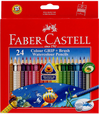 

Faber-Castell 24 Colour Grip Water color Pencils + Brush Gift Pack