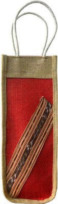

Haastika Red Sambalpuri Water Bottle Jute Bag Waterproof Lunch Bag(Multicolor, 1)