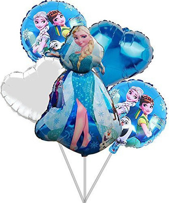 

PARTY PROPZ Solid FOIL BALLOON BOUQUET SET OF 5/FROZEN PARTY DECORATION/FROZEN PARTY SUPPLIES/FROZEN PARTY ACCESSORIES Balloon Bouquet(Multicolor, Pack of 5)